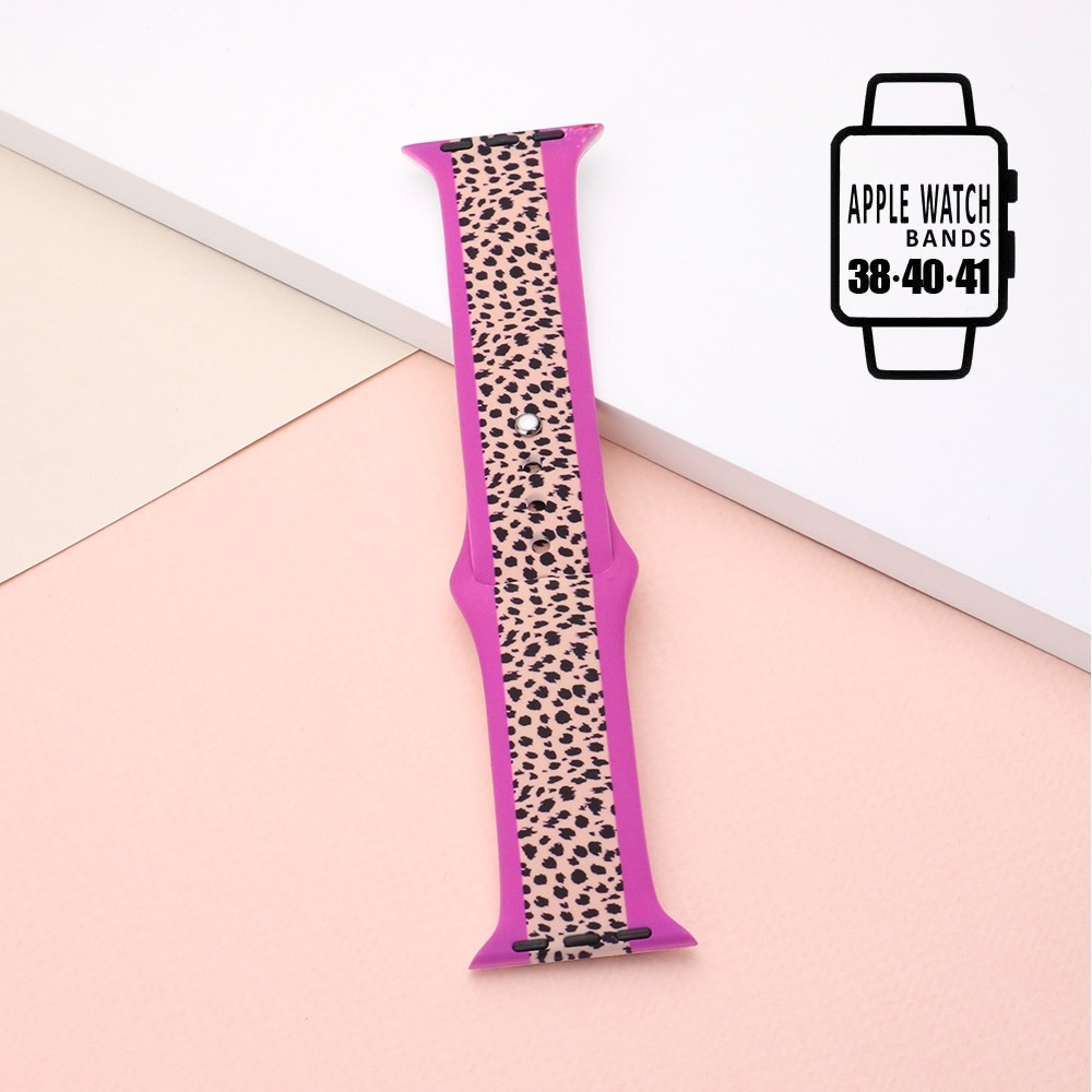 Purple cheetah print Apple Watch band